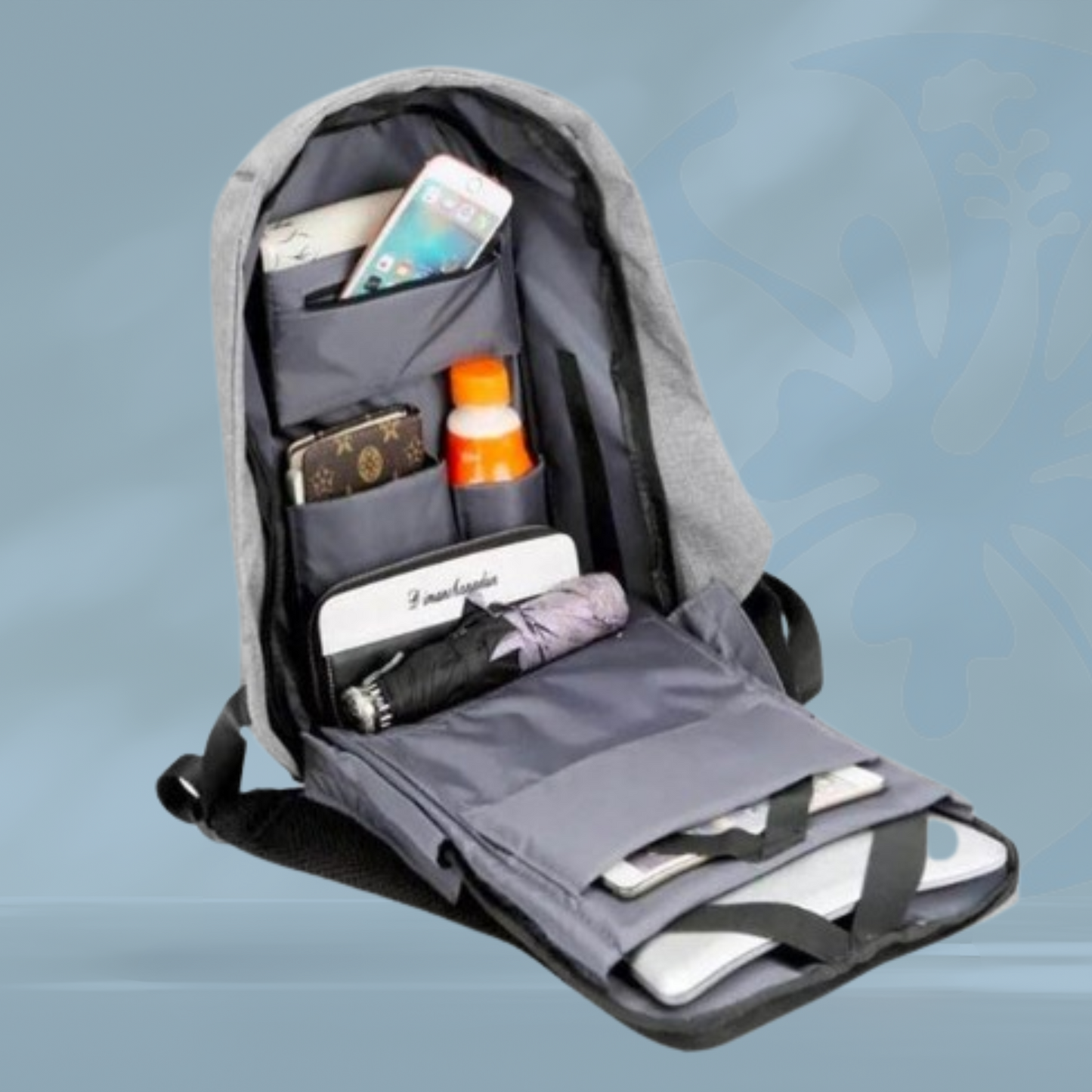 MOCHILA ANTIRROBO IMPERMEABLE CON PUERTO DE CARGA USB